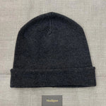 Luxury Men's Cashmere Beanie Hat Charcoal