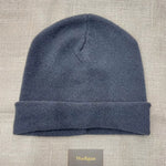 Luxury Men's Cashmere Beanie Hat Ink Blue