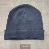 Luxury Men's Cashmere Beanie Hat Ink Blue