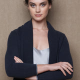 Luxury Cashmere Cardigan Cropped in Blue