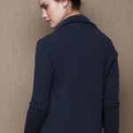 Luxury Cashmere Cardigan Cropped in Blue