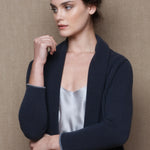 Luxury Cashmere Cardigan Cropped in Blue