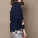 Short Cashmere Cardigan in Navy Blue