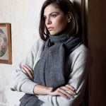 Lightweight Cashmere Wrap Scarf in Grey
