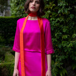 Luxury Silk Bracelet Sleeve Flowy Blouse in Pink