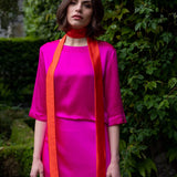 Luxury Silk Bracelet Sleeve Flowy Blouse in Pink