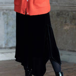 Luxury Silk Velvet Skirt in Black