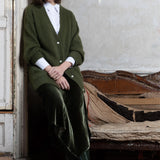 Luxury Silk Velvet Skirt in Green