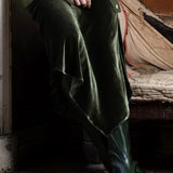 Luxury Silk Velvet Skirt in Green