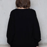Luxury Cashmere V Neck Sweater in Black