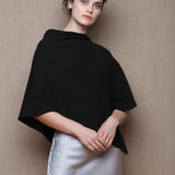 100% Cashmere Cape in Black