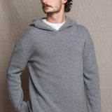 Men's Cashmere Hoodie Sweater Grey-Madigan Cashmere