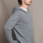 Men's Cashmere Hoodie Sweater Grey-Madigan Cashmere