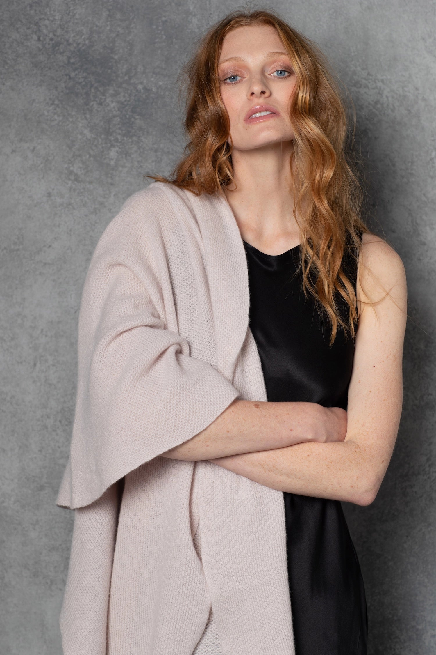luxury large cashmere wrap in beige