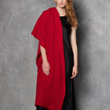luxury large cashmere wrap in  red