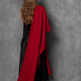 luxury large cashmere wrap in red