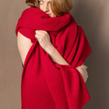 luxury large cashmere wrap in red