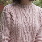Cashmere Aran Irish Sweater in Pink Video