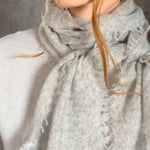 light luxury cashmere scarf in light grey video