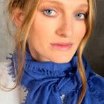 light luxury cashmere scarf in bright blue video