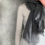 light luxury cashmere wrap in dark grey video