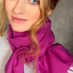 light luxury cashmere scarf in bright pink video