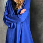 Long Cashmere Cardigan in Bright Blue Video