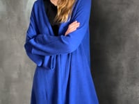 Long Cashmere Cardigan in Bright Blue Video