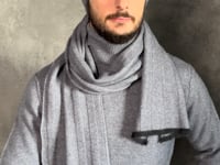 luxury men's cashmere scarf in grey video