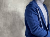 Men's luxury cashmere hoodie sweater in blue video