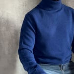 Men's Cashmere Turtleneck Sweater in Navy Video