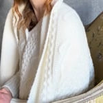 Video of Cashmere Aran Throw Blanket in Cream