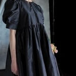 Silk Taffeta Dress in Black