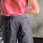 Silk Taffeta Wide Leg Trousers
