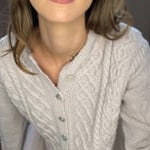 cashmere aran cardigan sweater in pink