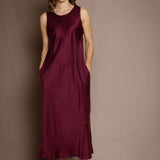 Síoda Silk Slip Opera Dress | Dark Maroon