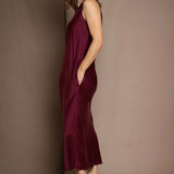 Síoda Silk Slip Opera Dress | Dark Maroon