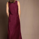 Síoda Silk Slip Opera Dress | Dark Maroon