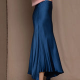 Síoda Asymmetrical Silk Skirt | Teal