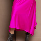 Síoda Asymmetrical Silk Skirt | Cerise