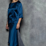 Silk skirt teal