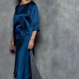 Silk skirt teal