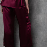 Luxury Silk Trouser Pants in red