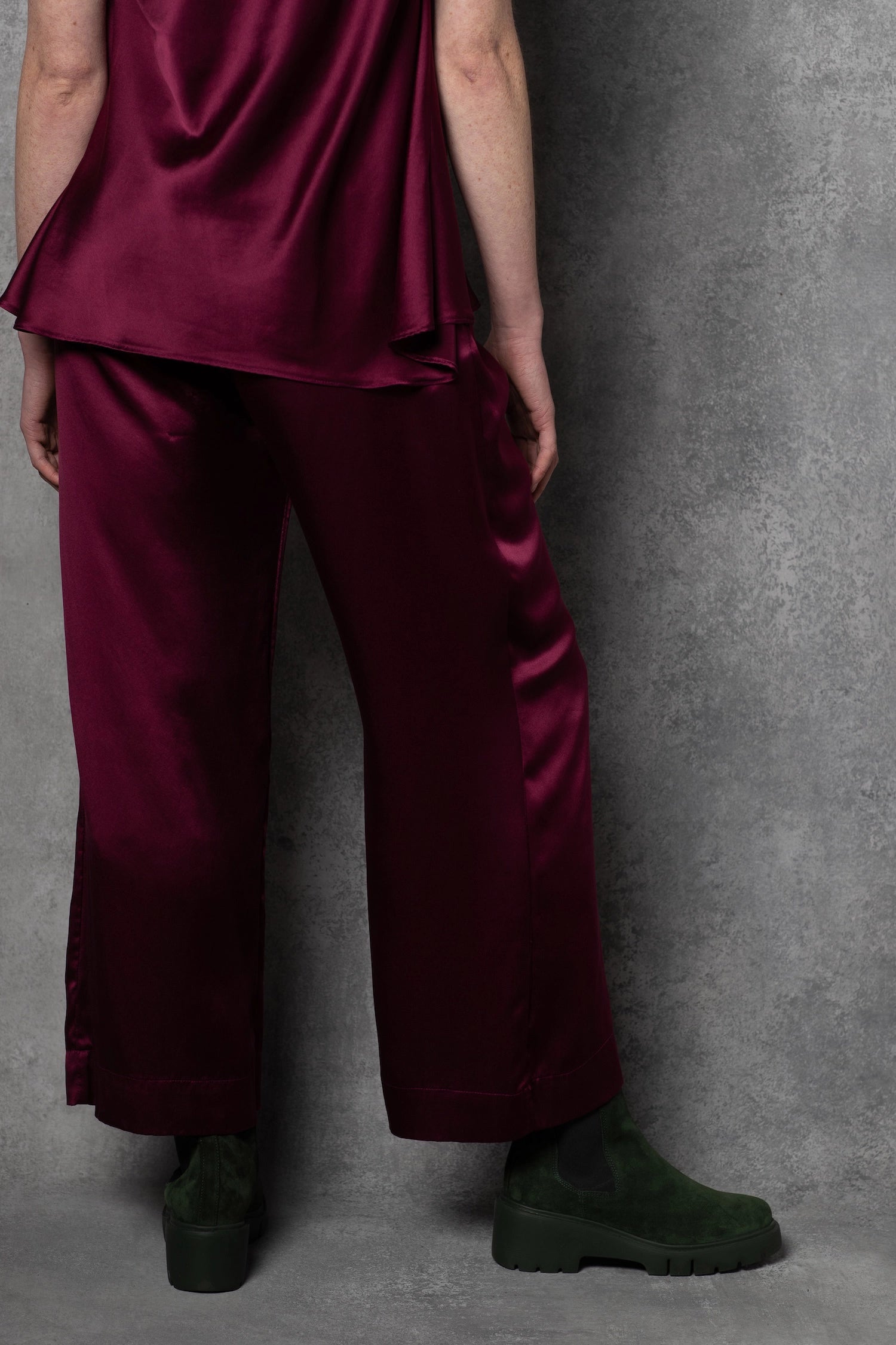 Luxury Silk Trouser Pants in red