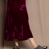 Velvet Skirt in Bright berry