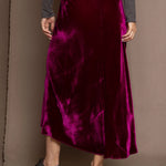 silk velvet skirt in hot pink