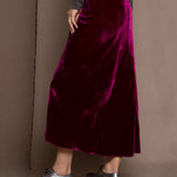 Burgundy Velvet Skirt