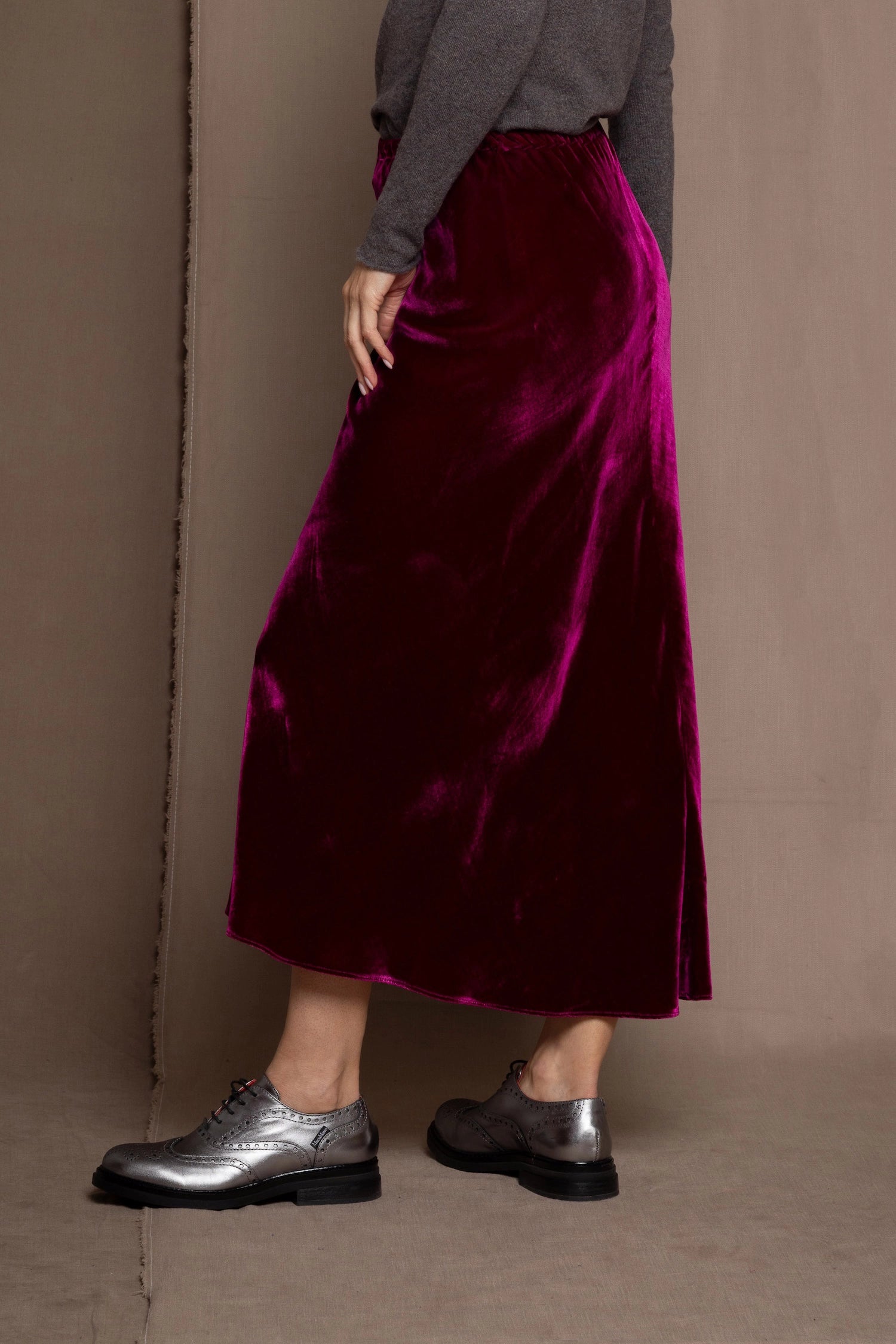 Burgundy Velvet Skirt