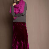 Berry Pink Velvet Skirt