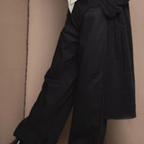 black silk wide trousers